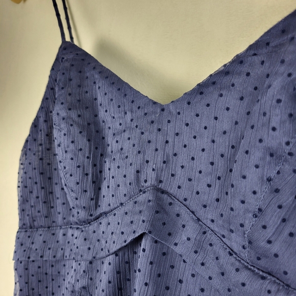 Vintage 2000's American Eagle Navy Sheer Dotted Layered Tank Top *New With Tags* - Picture 2 of 4